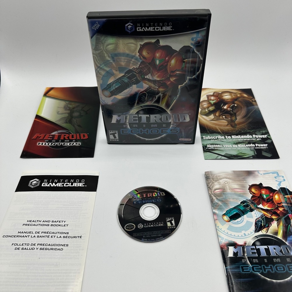 Metroid Prime 2 Echoes (Nintendo GameCube, 2004) Complete w/ Manual + Inserts